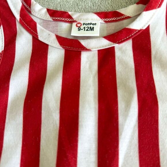 Pat Pat Baby Girl Red, White & Blue Stars and Stripes Romper - Picture 2 of 6